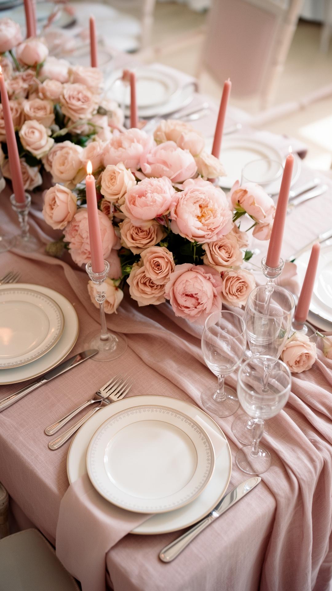 Mesa decorada con flores